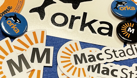 MacStadium stickers and swag made by Sticker Mule